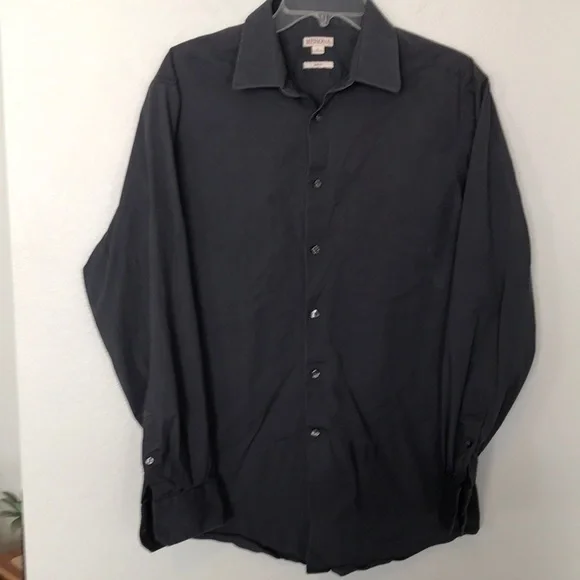 Merona Shirts | Merona Dark Grey Slim Fit Dress Shirt Size L | Color: Gray | Size: L | Dreademar32's Closet